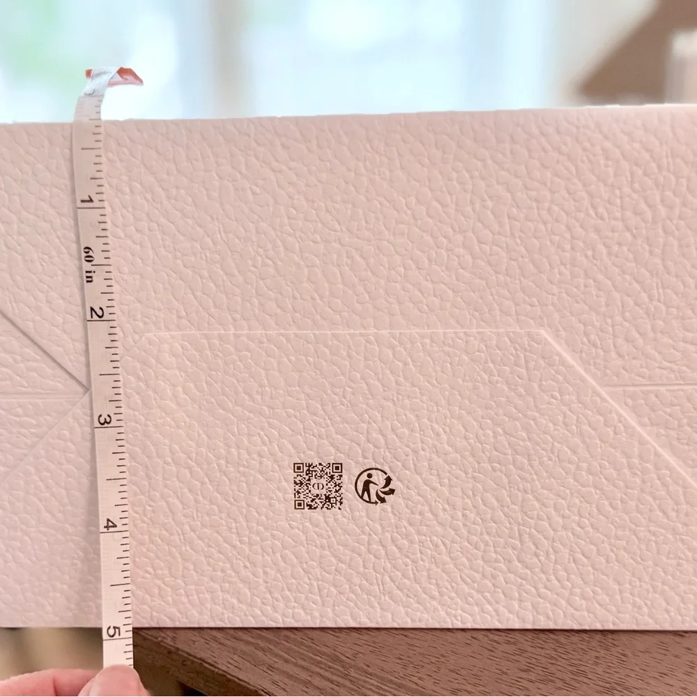 Dior White Gift Bag & Envelope, Gold Embossed Logo New